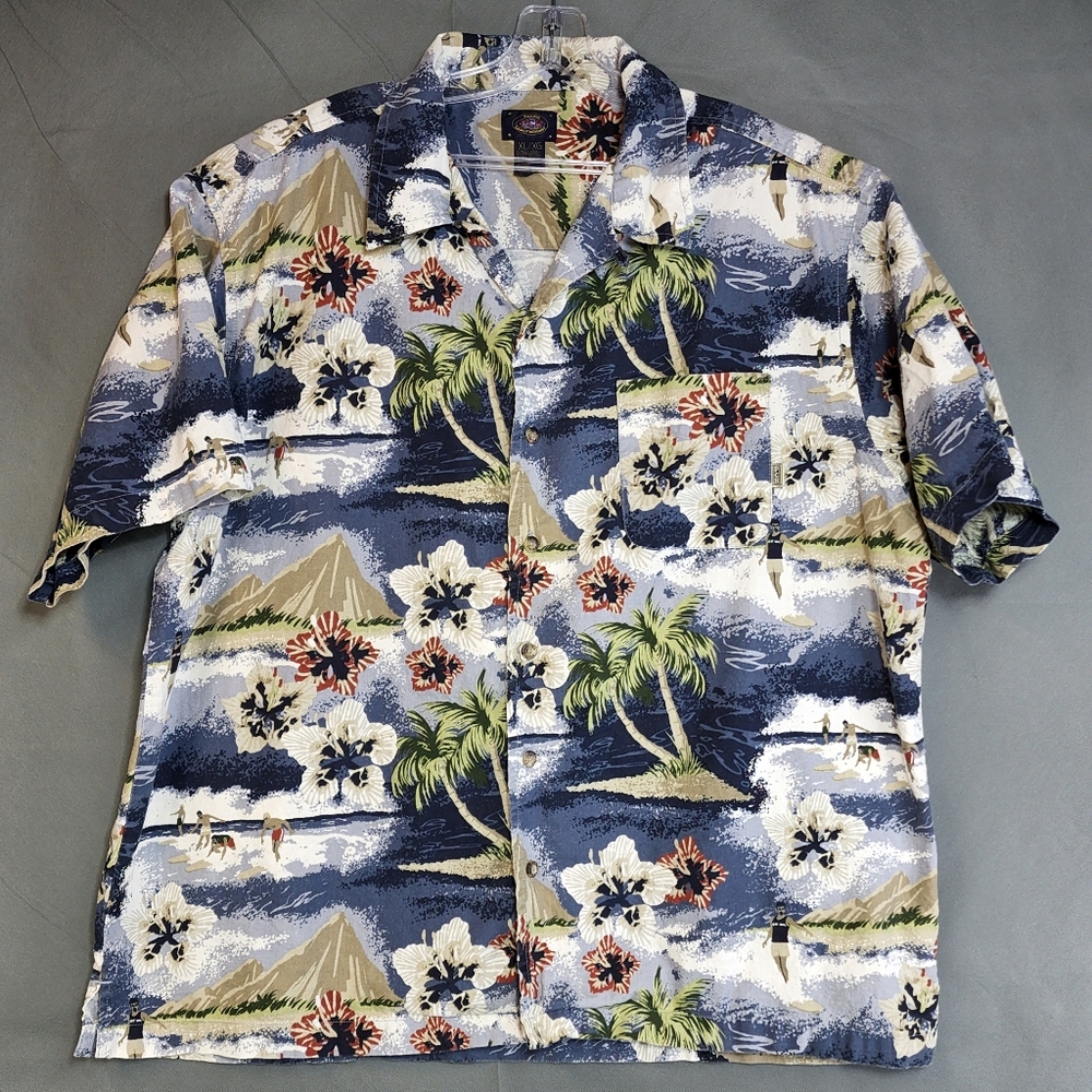 Pacific Coast Highway Short Sleeve Button Up Hawaiian Shirt Men Size XL XLG